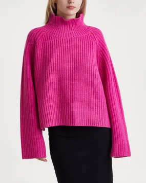 STAND STUDIO   Sweater Cropped Ribbed Pink 